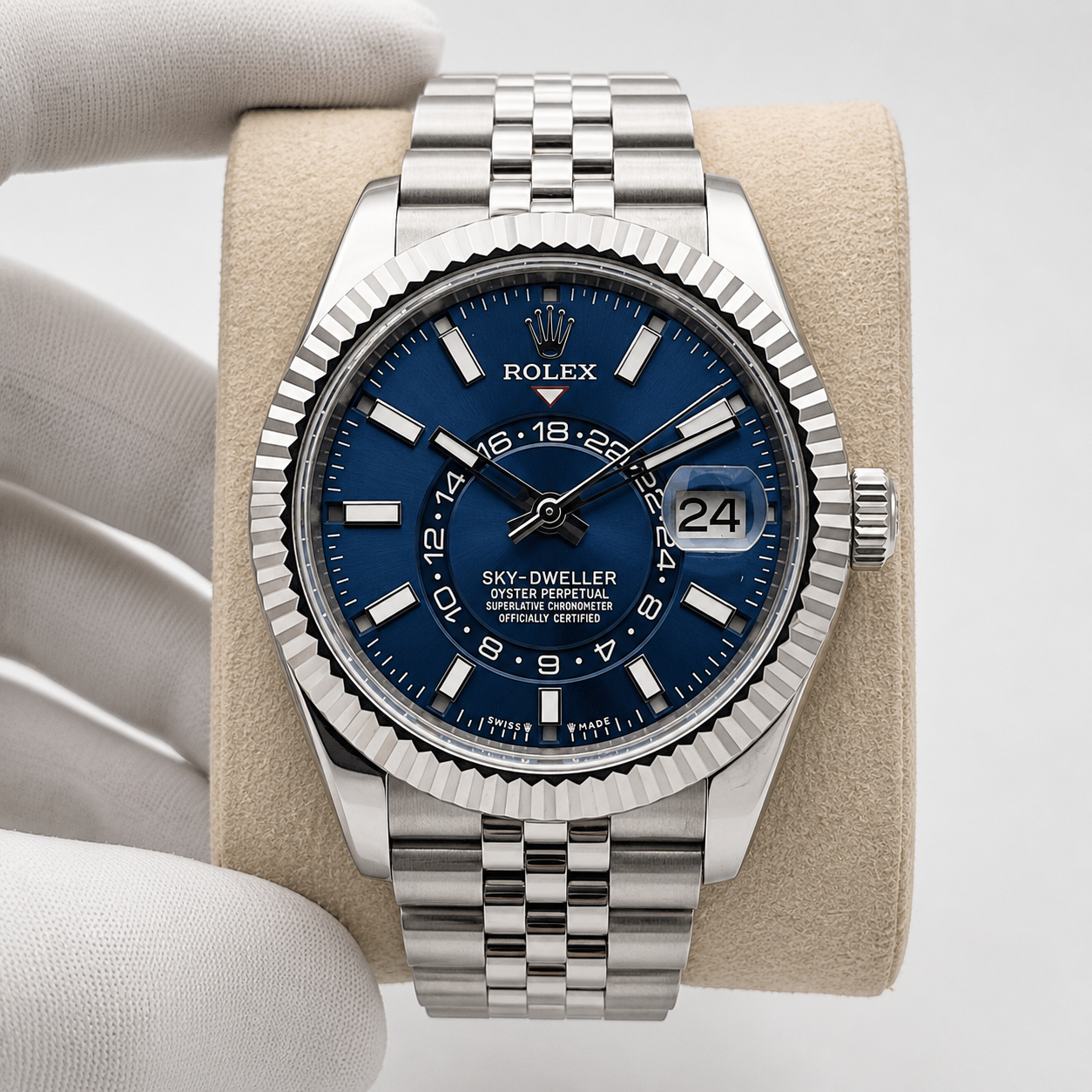 Rolex Sky-Dweller Oystersteel Bright Blue Dial 42mm Jubilee Bracelet || REF: 336934